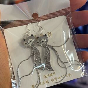 Silver Fox Dangle Earrings